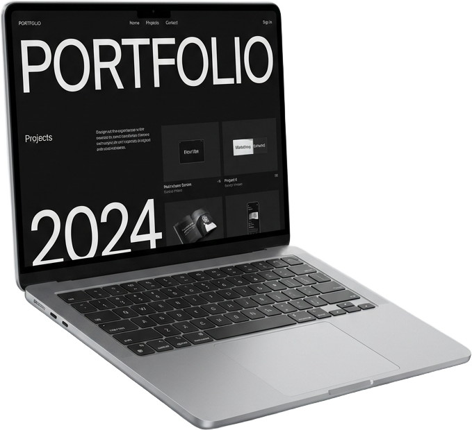 Laptop mit einer von Henneberg Webdesign gestalteten Website